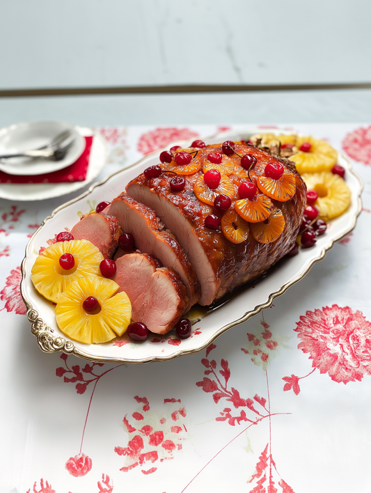 Smoked Holiday Ham with Pineapple, Cherries, and Cloves