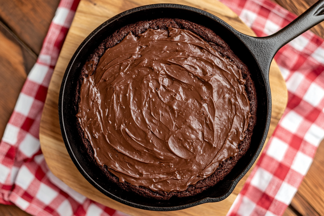 Pellet Smoked Skillet Texas Chocolate Cake