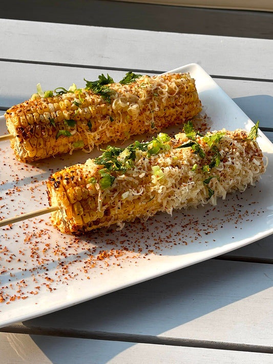 BBQ Elote (Mexican Street Corn) with I’m Your Huckleberry Cowboy Rub