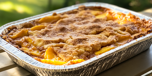 Smoked Palisade Peach Cobbler with Buttery Cinnamon Crust