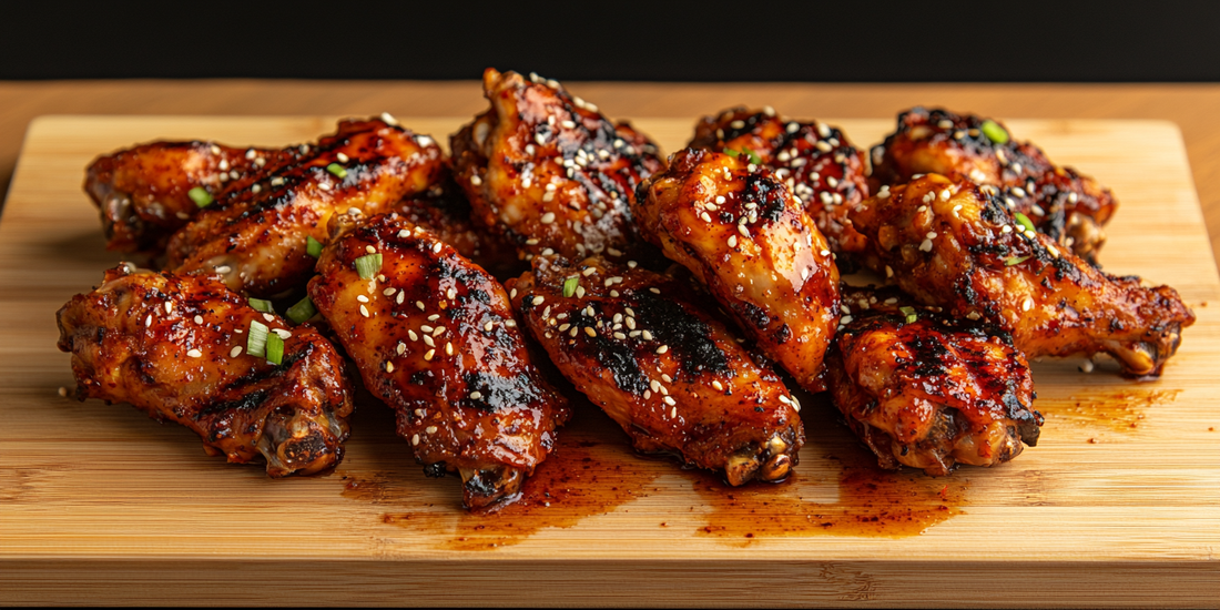 Traeger Smoked Korean BBQ Party Wings with Spicy Gochujang Glaze
