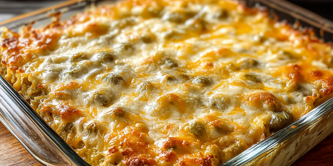 Layered Green Chile Chicken Enchilada Pie