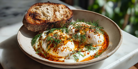 Poached Eggs with Garlicky Yogurt and Aleppo Butter