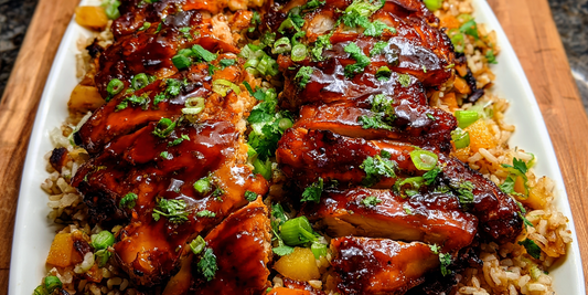 Grilled Hawaiian Style Chicken and Pineapple Rice