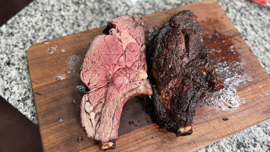 Offset Grilled Prime Rib with Blak BBQ Seasoning and Texas Beef BBQ Rub