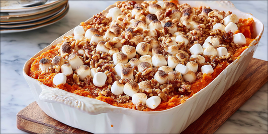 Bourbon Vanilla Sweet Potato Bake With Toasted Walnuts