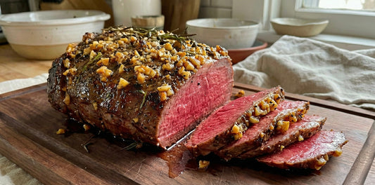 Smoked Garlic Herb Beef Tallow–Basted Sirloin Roast with Revolution Barbecue Texas Beef Crustb Beef Tallow–Basted Sirloin Roast with Revolution Barbecue Texas Beef Crust
