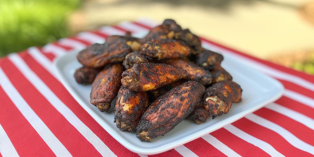 Smoked Then Grilled Wings with Bold Blak Flavor