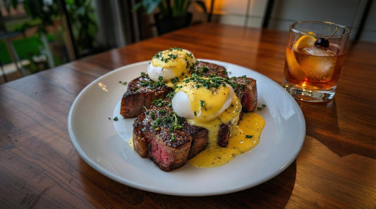 Baller Ribeye Benedict with Blender Hollandaise
