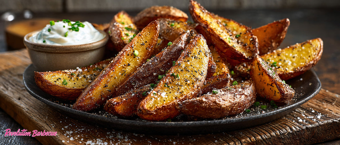 Oven-Crisped Veggie Time Potato Wedges with Creamy Green Onion Dip