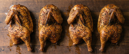 Oak Smoked Texas Half Chickens with Texas Beef BBQ Rub