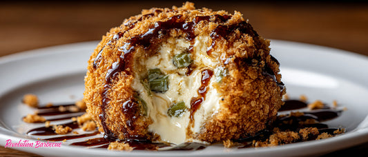 Green Chile Fried Ice Cream with Cornflake Crunch and Piloncillo