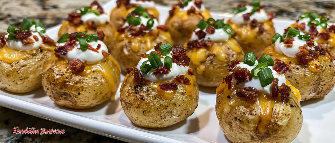 Smoked Mini Loaded Baked Potatoes