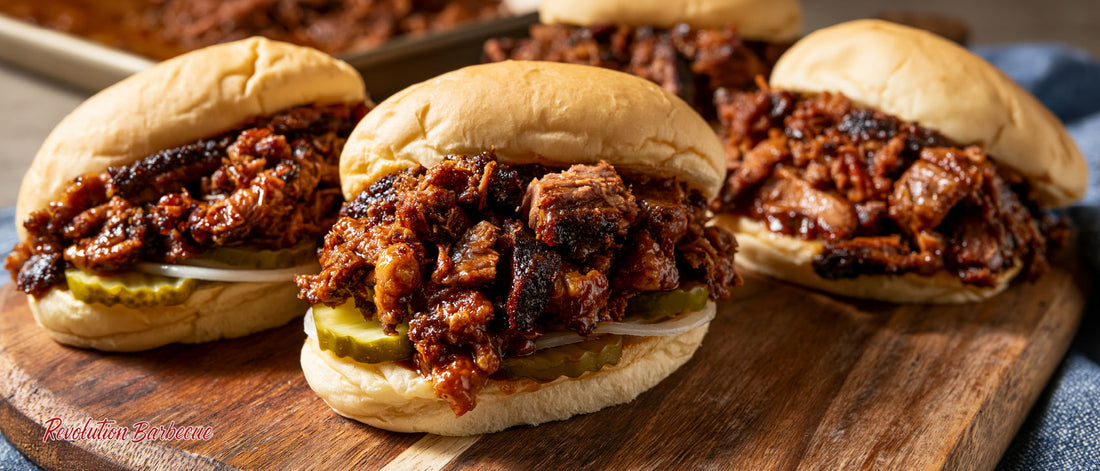 XL Texas Chopped Brisket Sandwiches with Cola BBQ Sauce