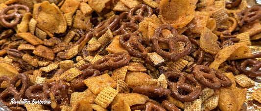 Smoked Party Mix with Kansas City BBQ Rub