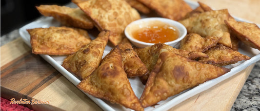 Crispy Green Chile Jalapeño Popper Wontons with Bacon