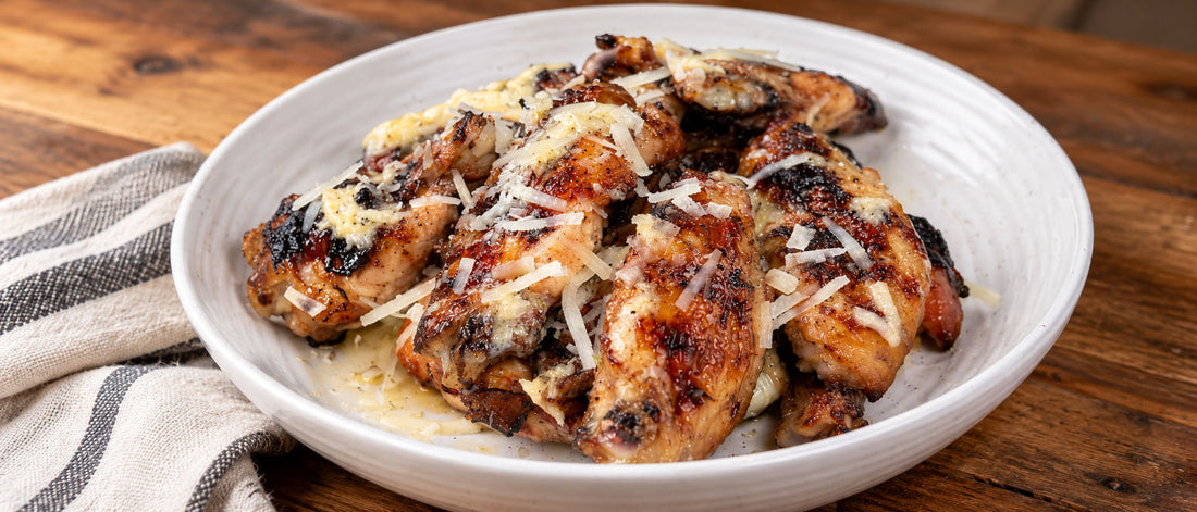 Garlic Butter Parmesan Grilled Chicken Wings